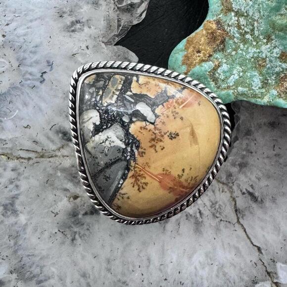Jewelry - Sterling Southwestern Style Wide Teardrop Maligano Jasper Ring S 7.75 For Women